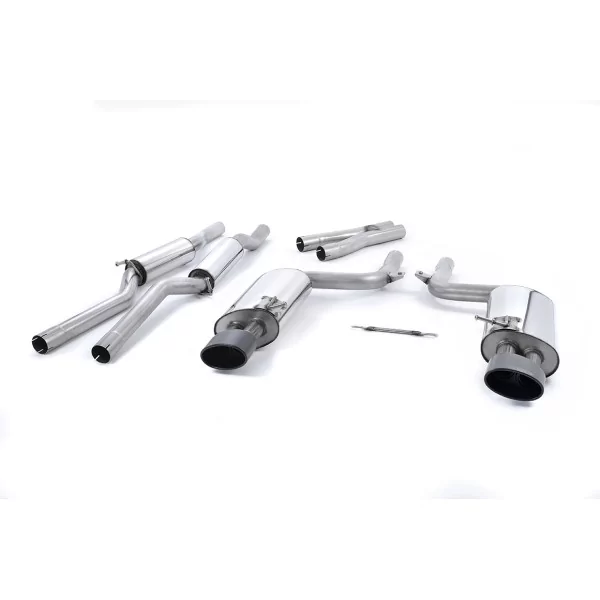 Échappement cat-back Milltek SSXAU060BLK pour Audi RS4 B7 4.2 V8 Saloon Avant and Cabriolet, embouts noirs