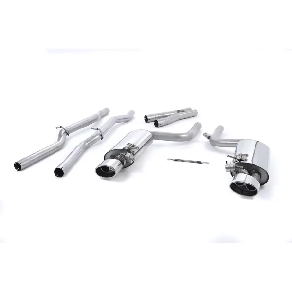 Échappement cat-back Milltek SSXAU116 pour Audi RS4 B7 4.2 V8 Saloon Avant and Cabriolet, embouts ovales polis