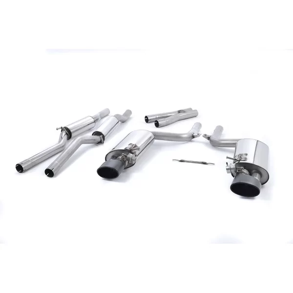 Milltek SSXAU221 cat-back exhaust for Audi RS4 B7 4.2 V8 Saloon Avant and Cabriolet, black tips