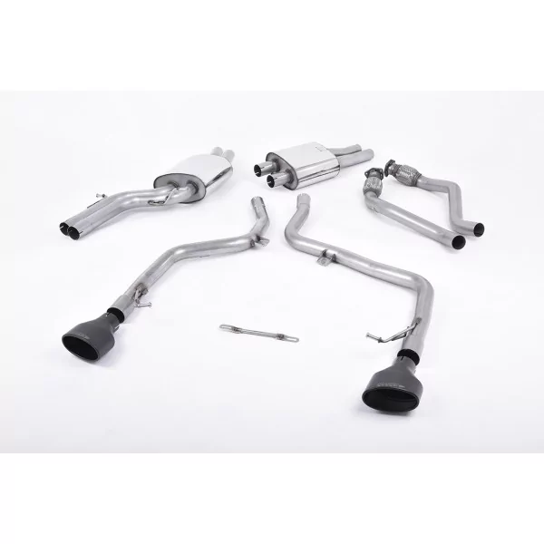 Milltek SSXAU240 cat-back exhaust for Audi S4 3.0 Supercharged V6 B8, black oval tips