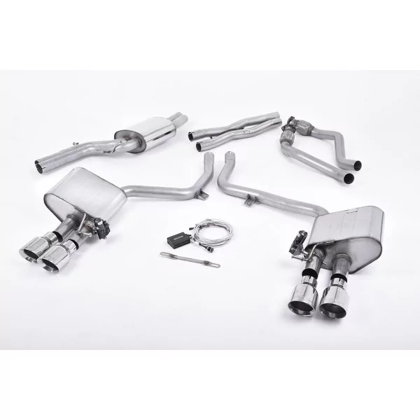 Milltek SSXAU407 cat-back exhaust for Audi, polished GT-100 tips