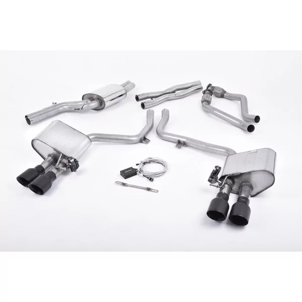 Milltek SSXAU406 cat-back exhaust for Audi, black GT-100 tips