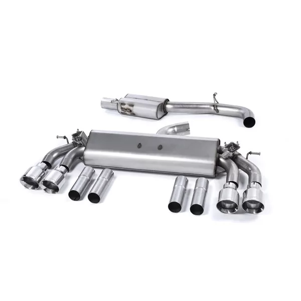 Milltek SSXAU476 cat-back exhaust for Audi S3 2.0 TFSI quattro Saloon & Cabrio 8V/8V.2, polished GT-100 tips