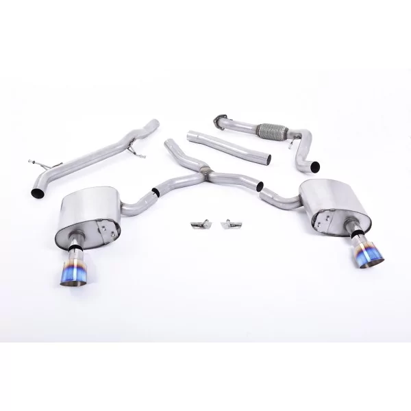 Milltek SSXAU618 cat-back exhaust for Audi A4 2.0 TFSI B9 Quattro Saloon & Avant, burnt titanium GT-100 tips