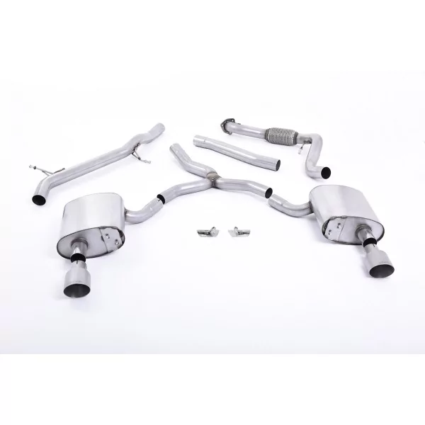 Milltek SSXAU617 cat-back exhaust for Audi A4 2.0 TFSI B9 Quattro Saloon & Avant, titanium GT-100 tips