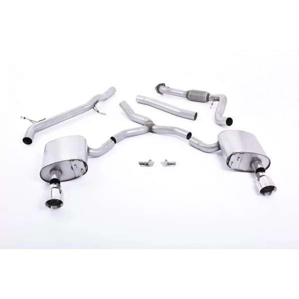 Échappement cat-back Milltek SSXAU616 pour Audi A4 2.0 TFSI B9 Quattro Saloon & Avant, embouts GT-100 polis