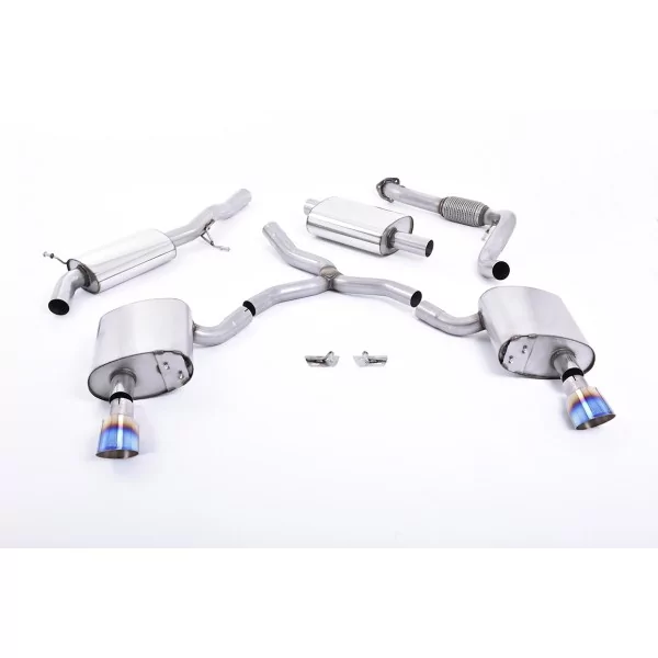 Escape cat-back Milltek SSXAU610 para Audi A4 2.0 TFSI B9 Quattro Saloon & Avant, colas GT-100 de titanio quemado