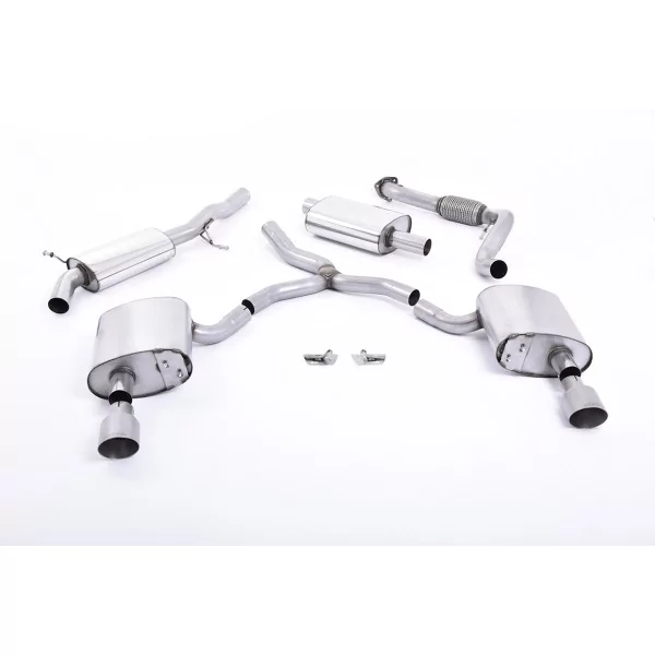 Milltek SSXAU609 Cat-Back-Abgasanlage für Audi A4 2.0 TFSI B9 Quattro Saloon & Avant, Endrohre GT-100 Titan