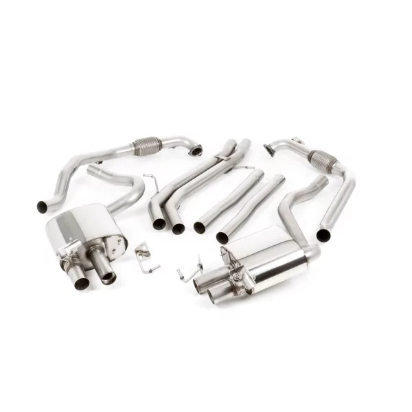 Échappement cat-back Milltek SSXAU655 pour Audi, embouts GT-90 polis