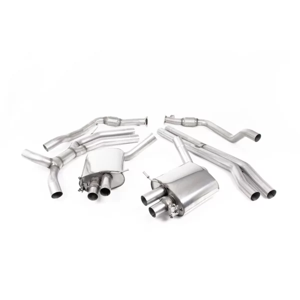 Milltek SSXAU760 cat-back exhaust for Audi RS4 B9 2.9 V6 Turbo Avant, black oval tips