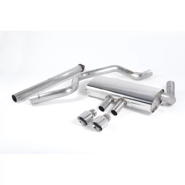Scarico cat-back Milltek SSXFD092 per Ford Focus Mk3 ST 2.0-litre EcoBoost 5-Door Hatchback, terminali GT-100 lucidi