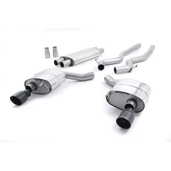 Milltek SSXFD153 cat-back exhaust for Ford Mustang 5.0 V8 GT, black GT-100 tips