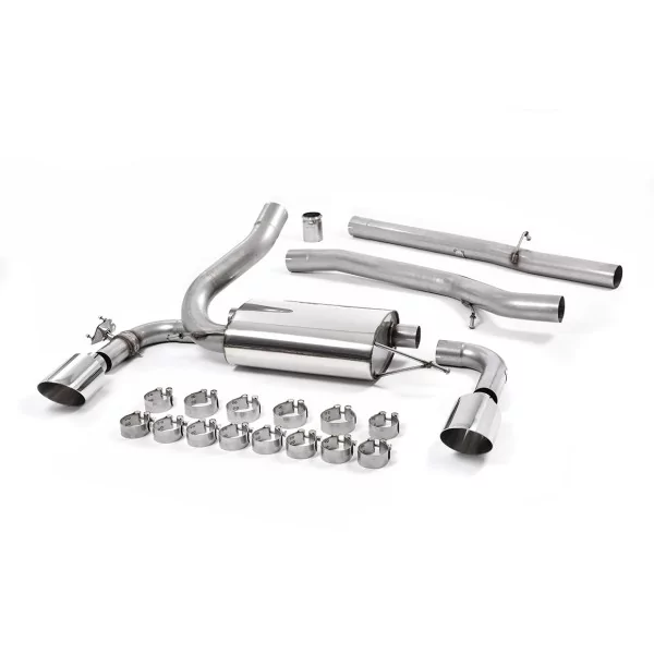 Milltek SSXFD183 cat-back exhaust for Ford Focus Mk3 RS 2.3-litre EcoBoost 4wd 5-Door Hatchback, polished GT-115 tips